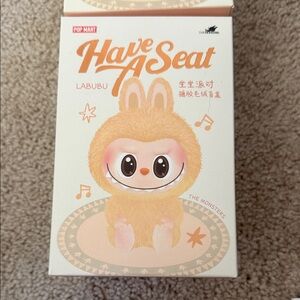 Pop Mart Have A Seat Labubu Plush Key & Card Holder - Peach